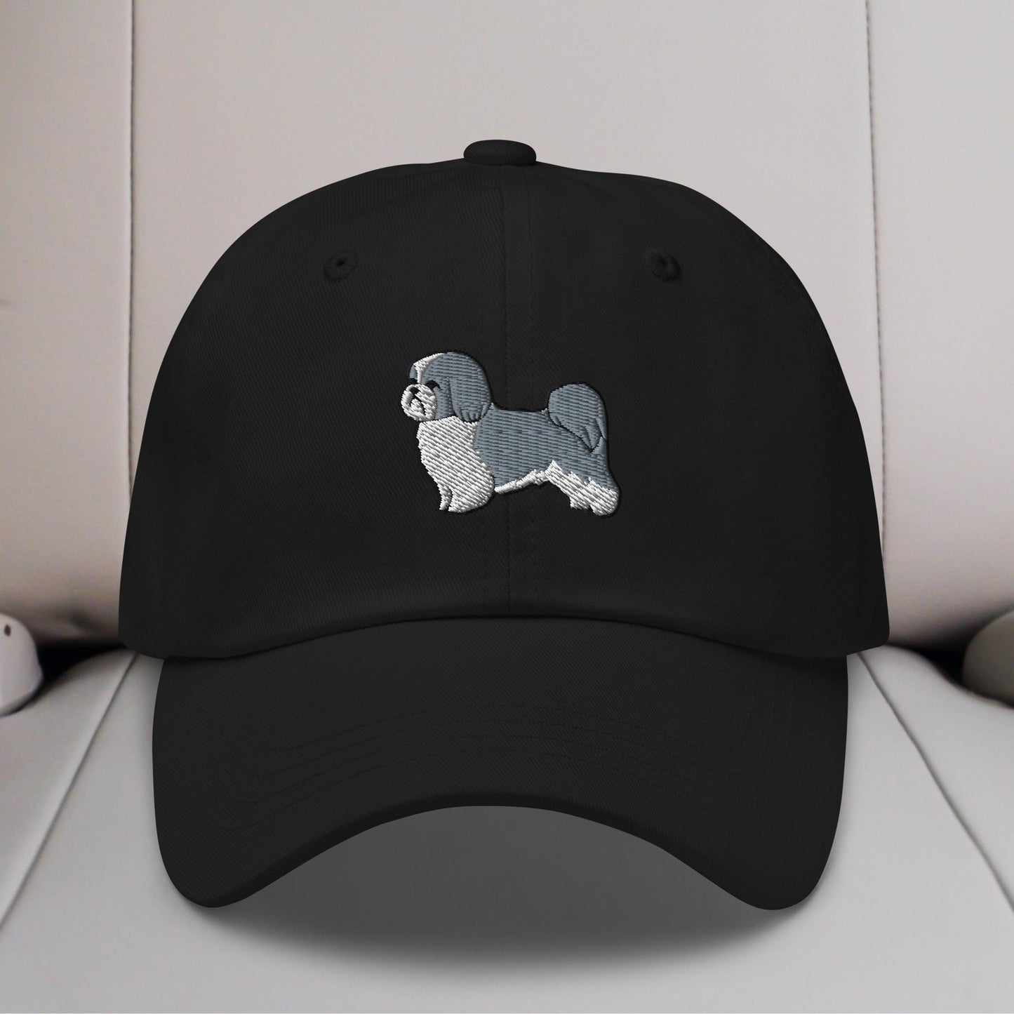 Shih Tzu (Silver & White) Embroidered Hat