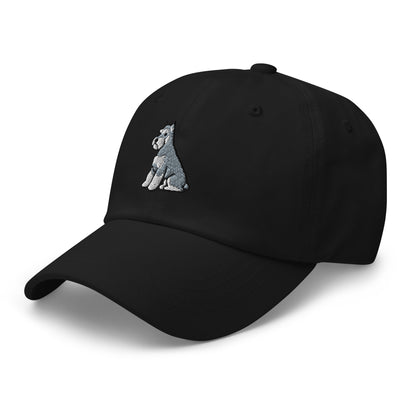 Schnauzer Sit (Salt & Pepper - Cropped) Embroidered Hat