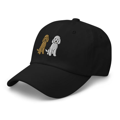 Two Goldendoodles (Gold + White) Embroidered Hat
