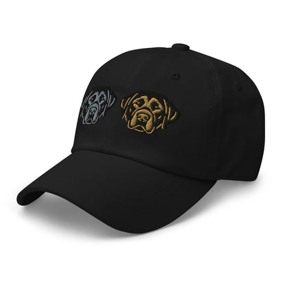 Two Lab Heads (Black & Brown) Embroidered Hat