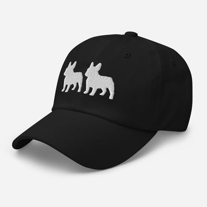 Two French Bulldog Silhouettes Embroidered Hat