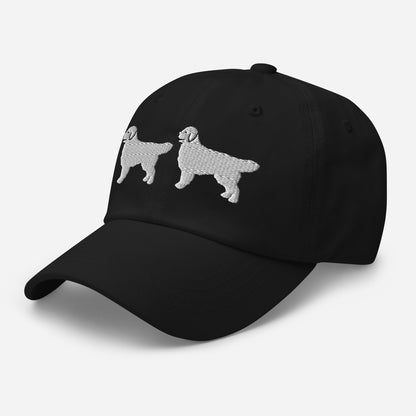 Two Golden Retrievers (English Cream) Embroidered Hat