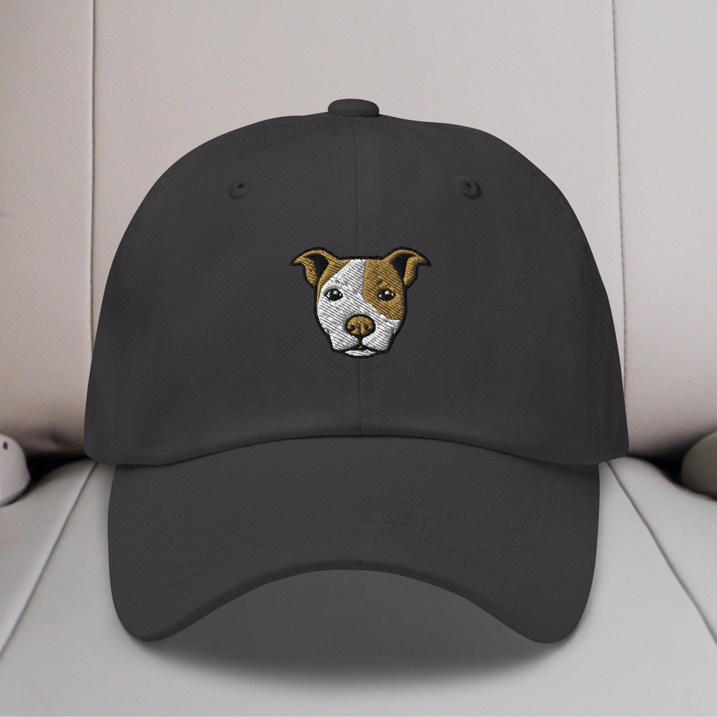 Pittie Head (Tan Eye Patch) Embroidered Hat
