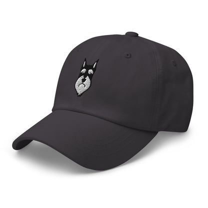 Schnauzer Head (Black & Silver - Cropped) Embroidered Hat