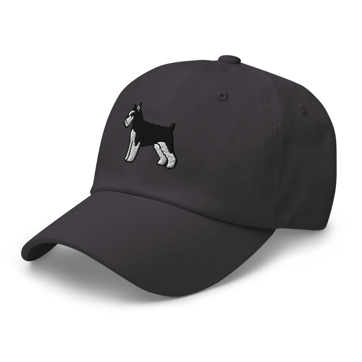 Schnauzer (Black & Silver - Cropped) Embroidered Hat