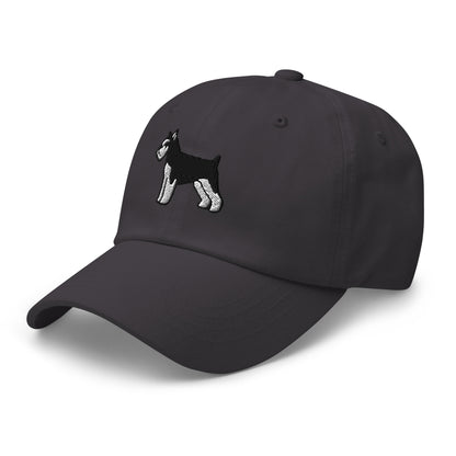 Schnauzer (Black & Silver - Cropped) Embroidered Hat