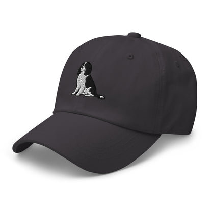 Cavalier King Charles Spaniel Sit (Black & White) Embroidered Hat