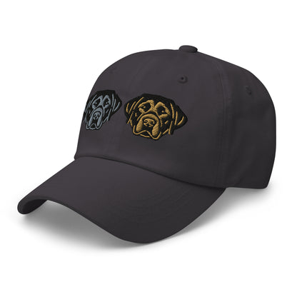 Two Lab Heads (Black & Brown) Embroidered Hat