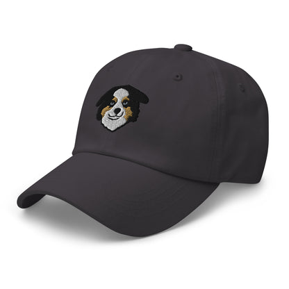 Mini American Shepherd/Mini Aussie Head (Black) Embroidered Hat
