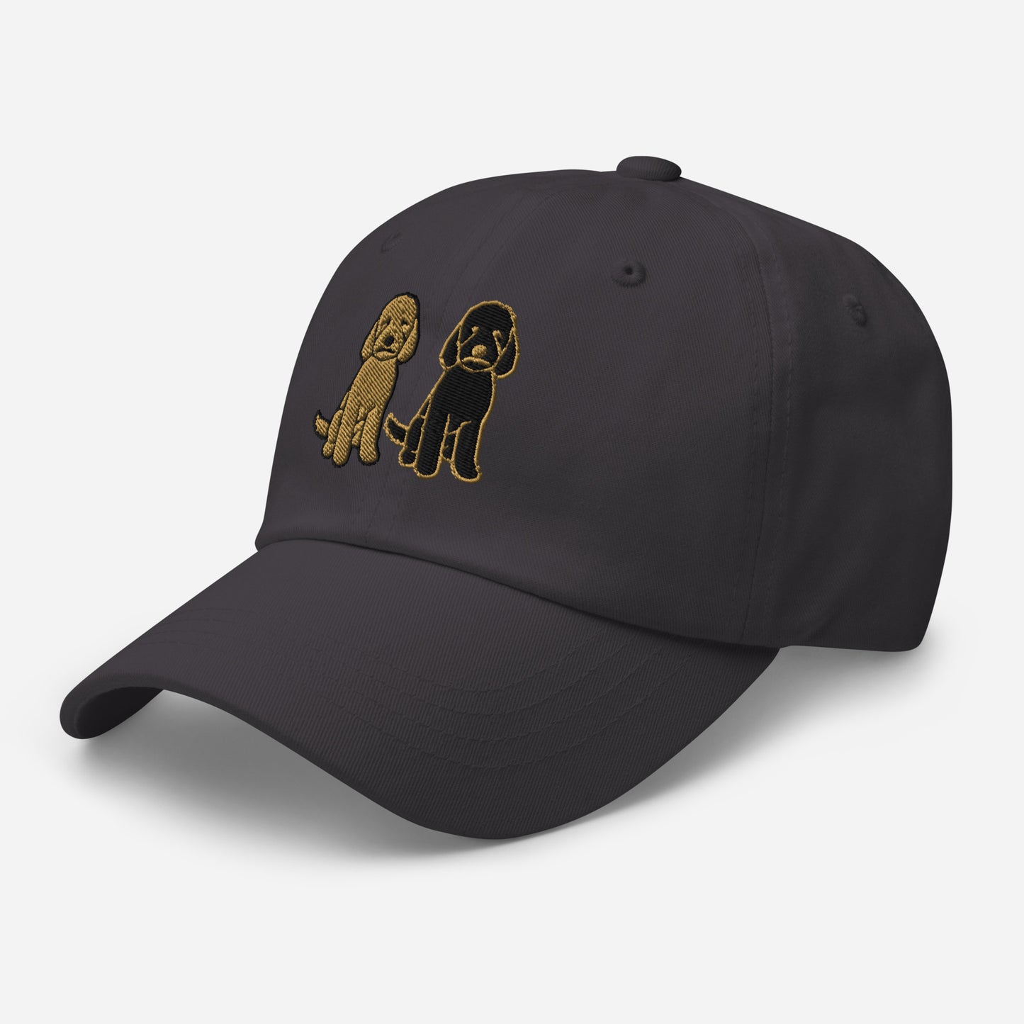 Two Goldendoodles (Gold + Black) Embroidered Hat
