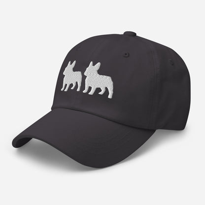 Two French Bulldog Silhouettes Embroidered Hat