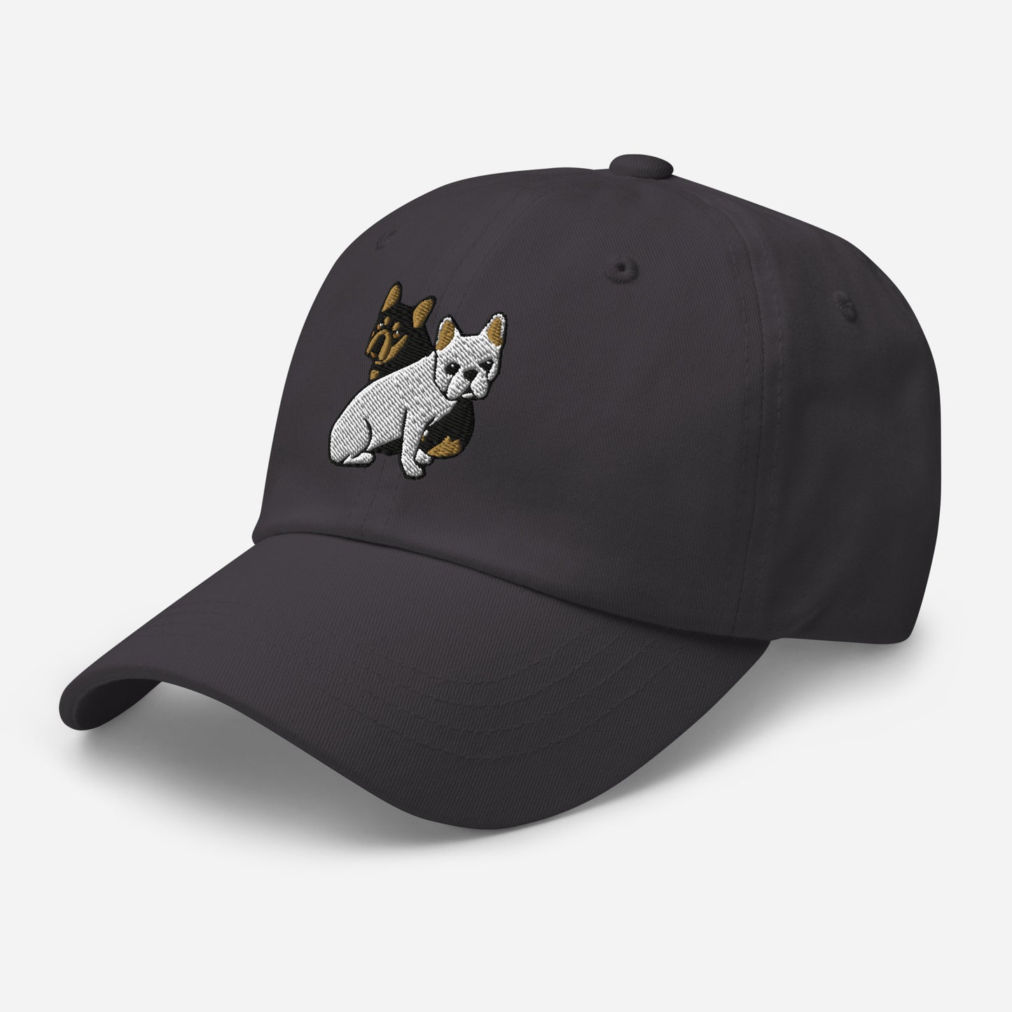Two Frenchies (Cream + Black/Tan) Embroidered Hat