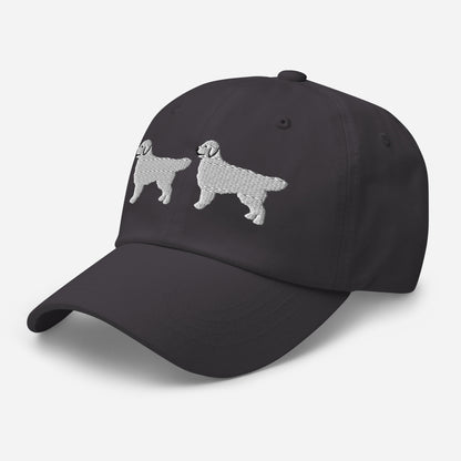 Two Golden Retrievers (English Cream) Embroidered Hat