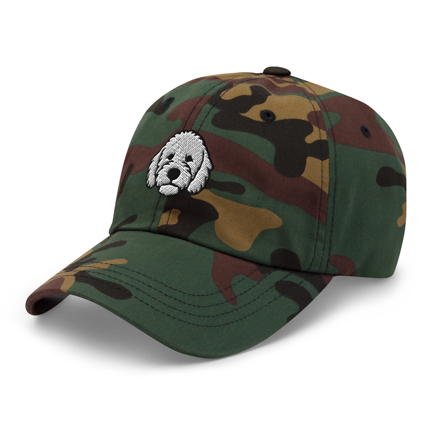Goldendoodle Head (White) Embroidered Hat