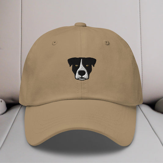 Pittie Head (Black & White) Embroidered Hat