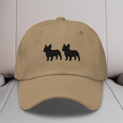 Two Frenchie Silhouettes Embroidered Hat