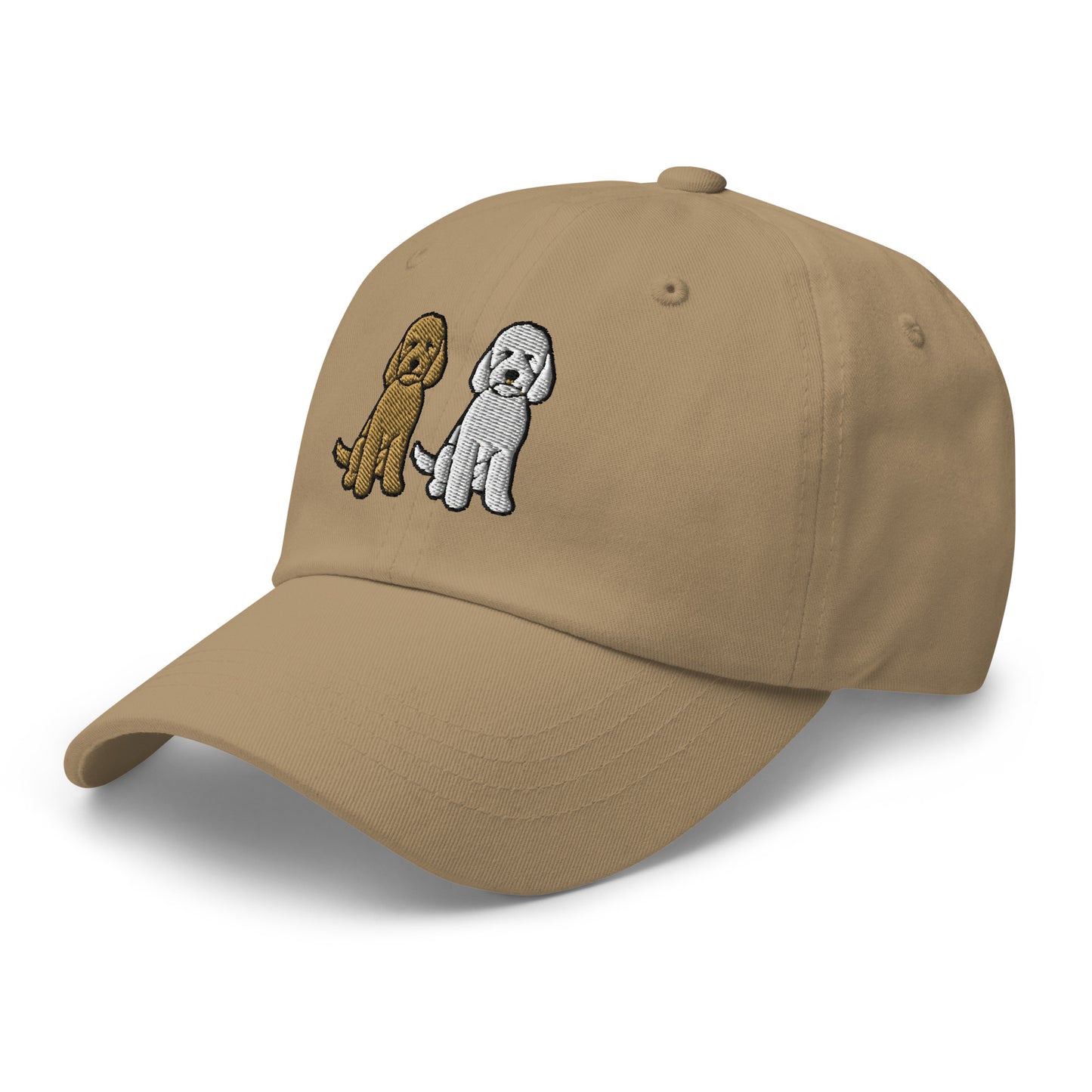 Two Goldendoodles (Gold + White) Embroidered Hat