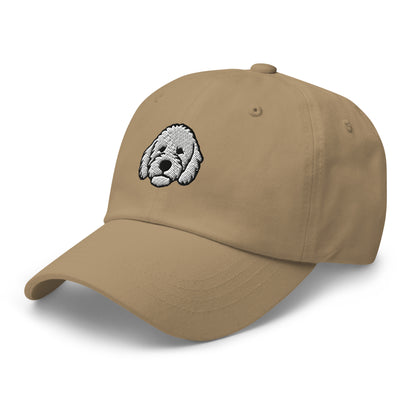 Goldendoodle Head (White) Embroidered Hat