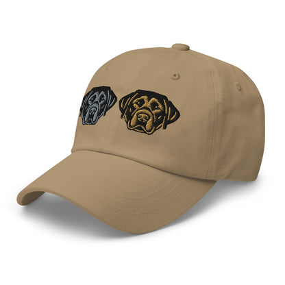 Two Lab Heads (Black & Brown) Embroidered Hat