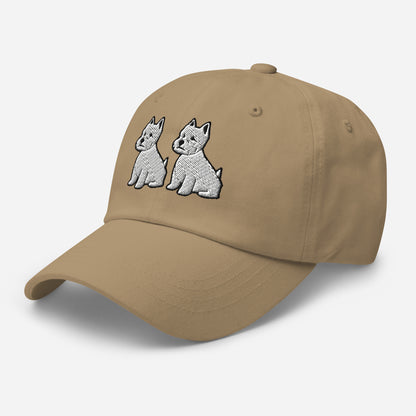 Two Westies Embroidered Hat
