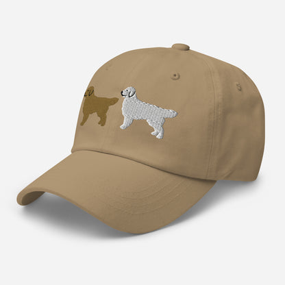 Two Golden Retrievers (Gold + English Cream) Embroidered Hat
