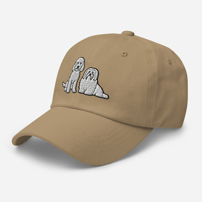 Goldendoodle and Havanese (White) Embroidered Hat