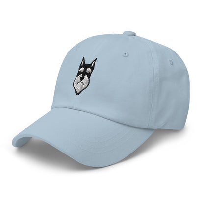 Schnauzer Head (Black & Silver - Cropped) Embroidered Hat