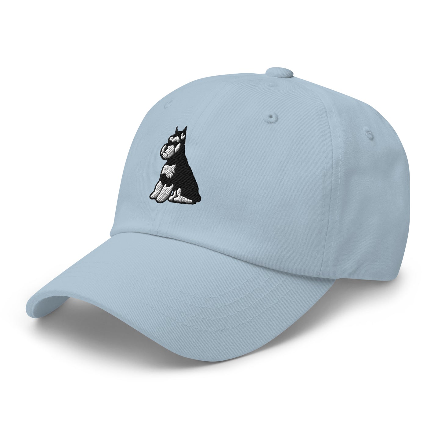 Schnauzer Sit (Black & Silver - Cropped) Embroidered Hat