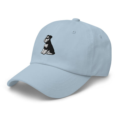 Schnauzer Sit (Black & Silver) Embroidered Hat
