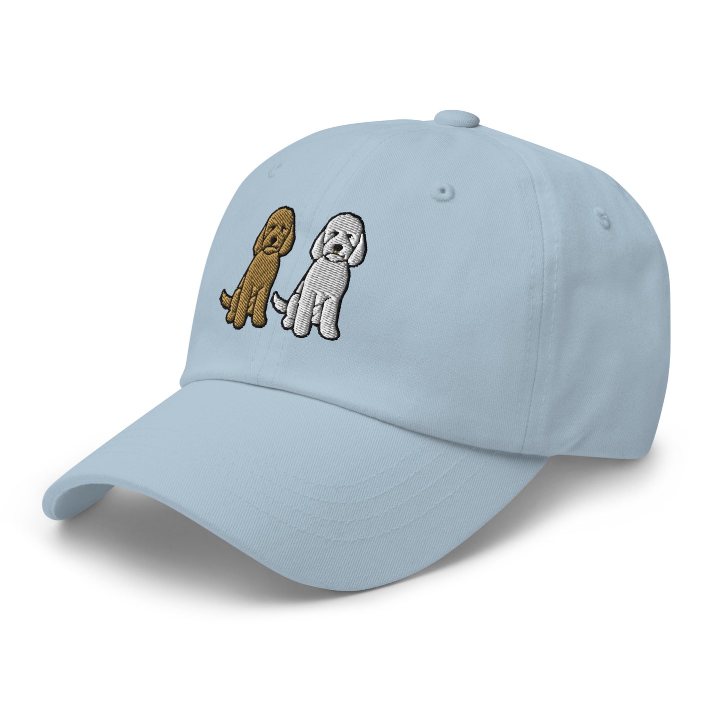 Two Goldendoodles (Gold + White) Embroidered Hat