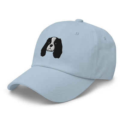 Cavalier King Charles Spaniel Head (Black & White) Embroidered Hat
