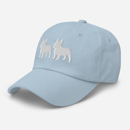 Two French Bulldog Silhouettes Embroidered Hat