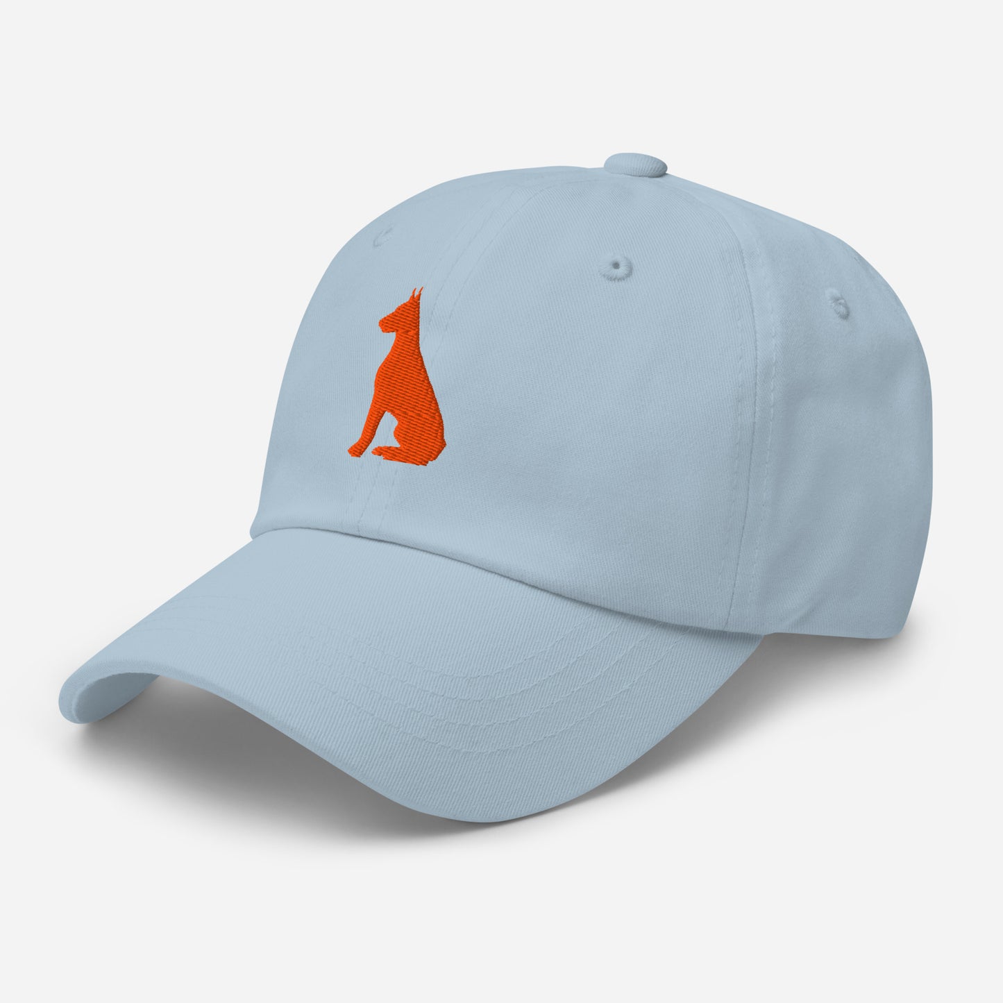 Doberman Silhouette (Orange) Embroidered Hat