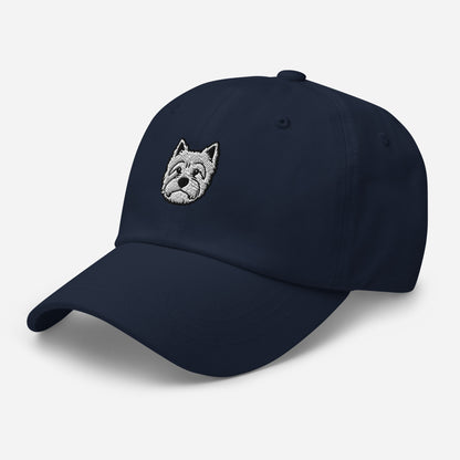 Westie Head Embroidered Hat