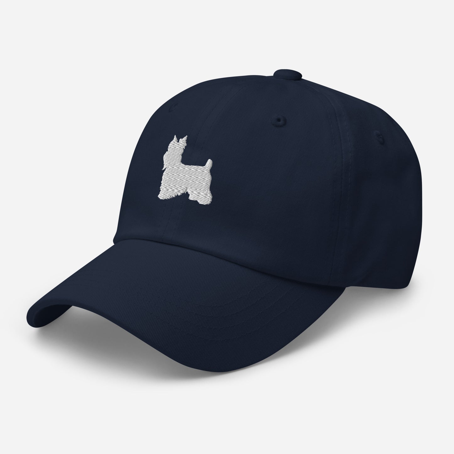Yorkie Silhouette Embroidered Hat