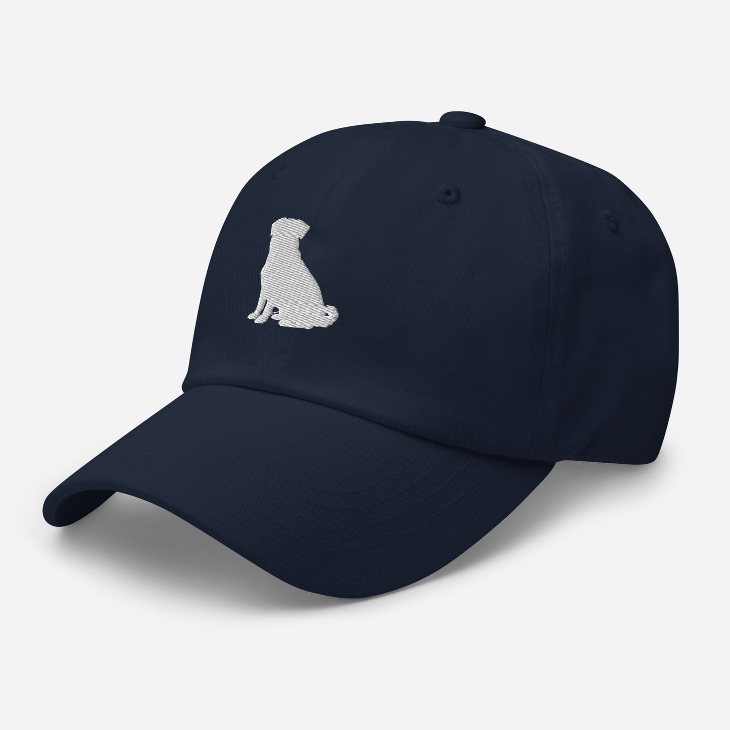 Pug Sit Silhouette Embroidered Hat