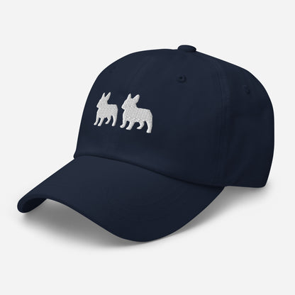 Two Frenchie Silhouettes Embroidered Hat