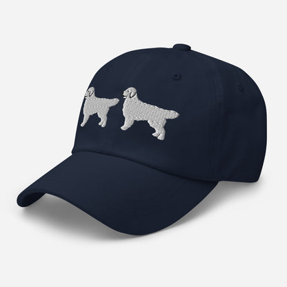 Two Golden Retrievers (English Cream) Embroidered Hat