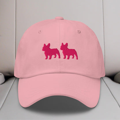 Two Frenchie Silhouettes Embroidered Hat