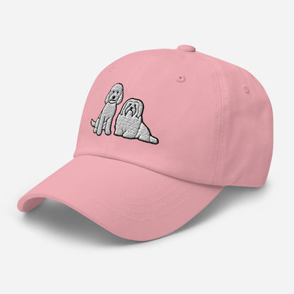 Goldendoodle and Havanese (White) Embroidered Hat