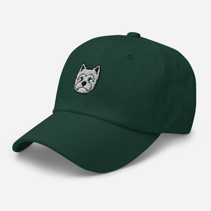 Westie Head Embroidered Hat