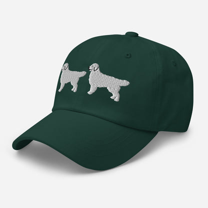 Two Golden Retrievers (English Cream) Embroidered Hat