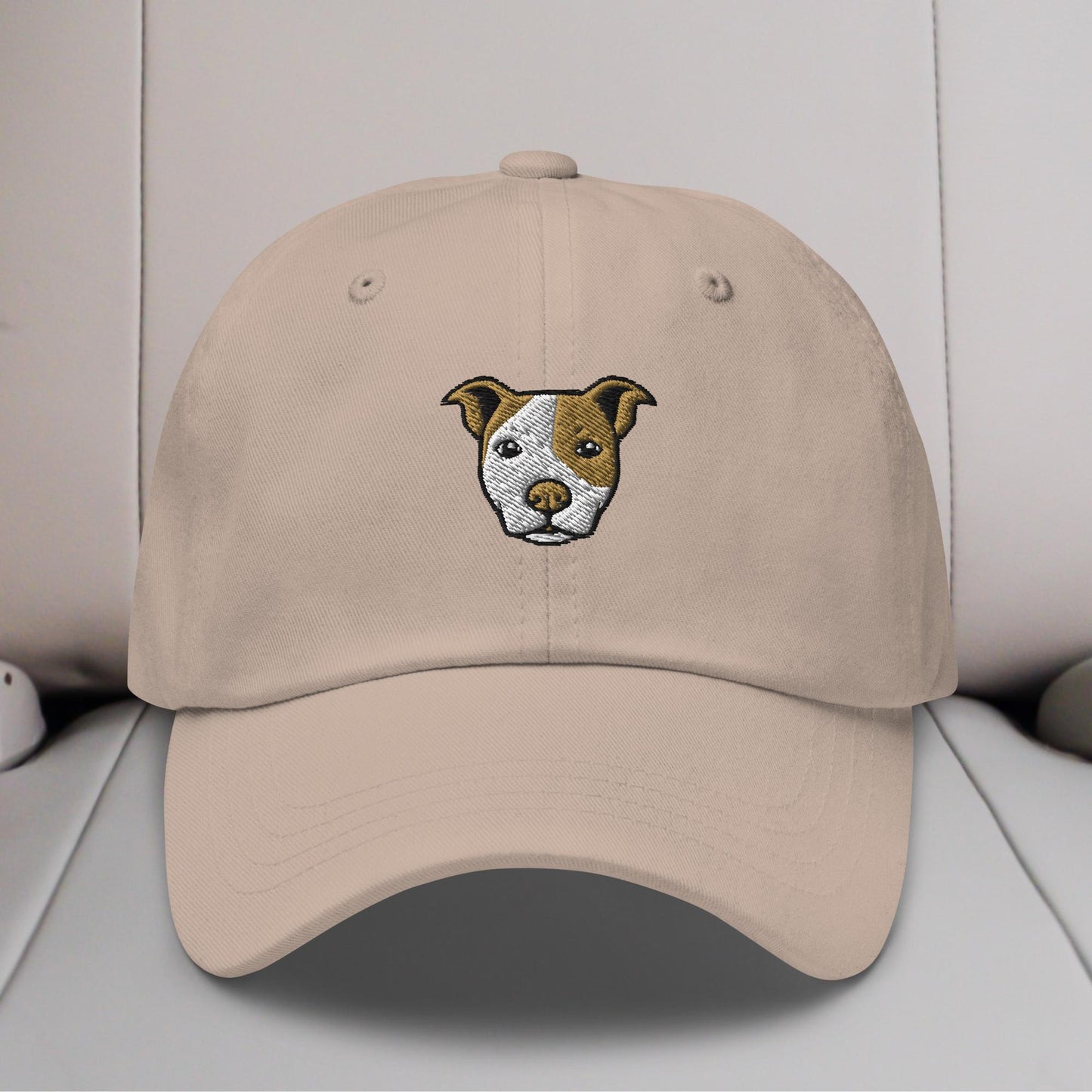 Pittie Head (Tan Eye Patch) Embroidered Hat