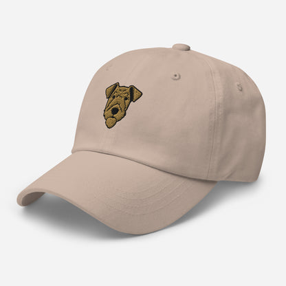 Airedale Terrier Head Embroidered Hat