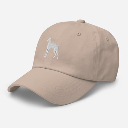 Whippet Silhouette Embroidered Hat