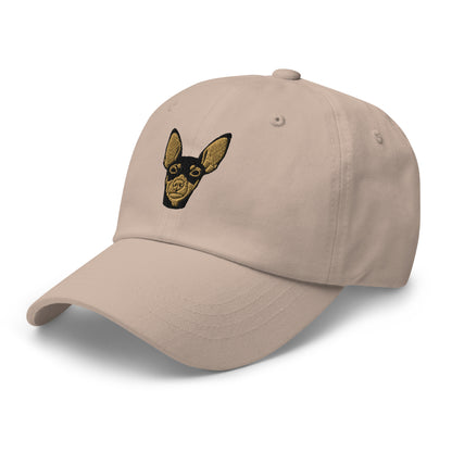 Miniature Pinscher Head Embroidered Hat