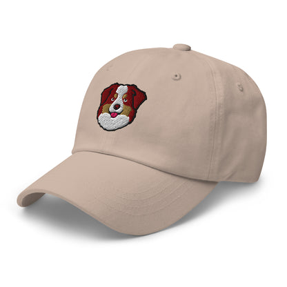 Australian Shepherd Head (Red) Embroidered Hat