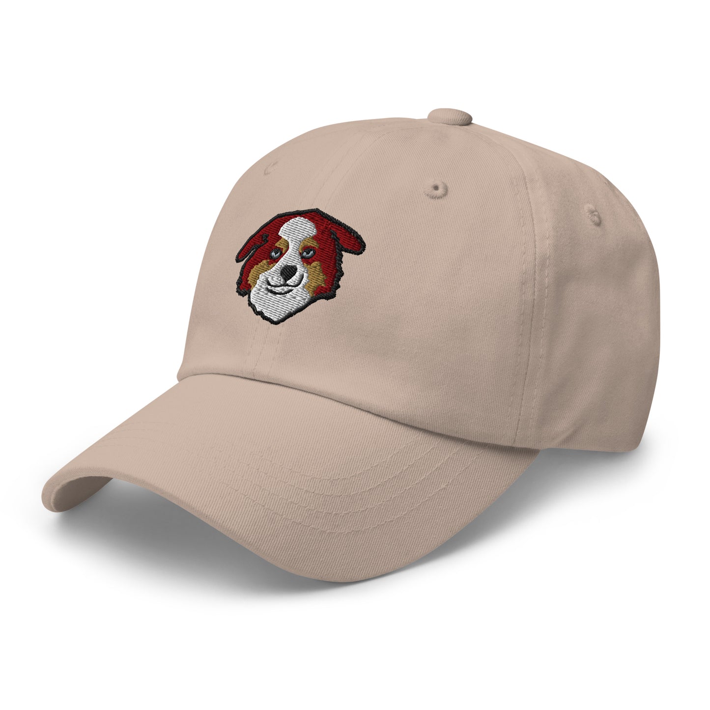 Mini American Shepherd/Mini Aussie Head (Red) Embroidered Hat