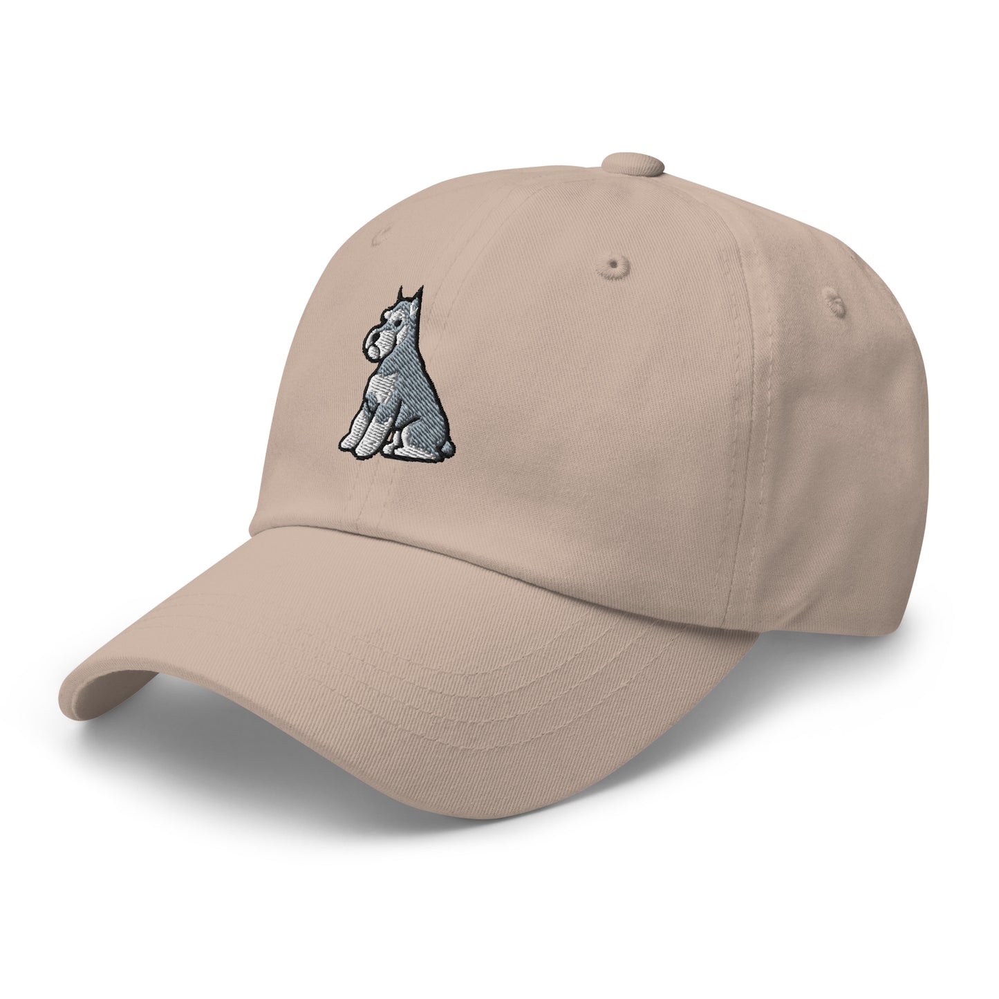 Schnauzer Sit (Salt & Pepper - Cropped) Embroidered Hat