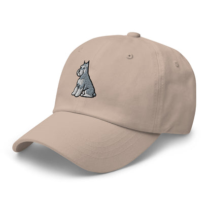 Schnauzer Sit (Salt & Pepper - Cropped) Embroidered Hat